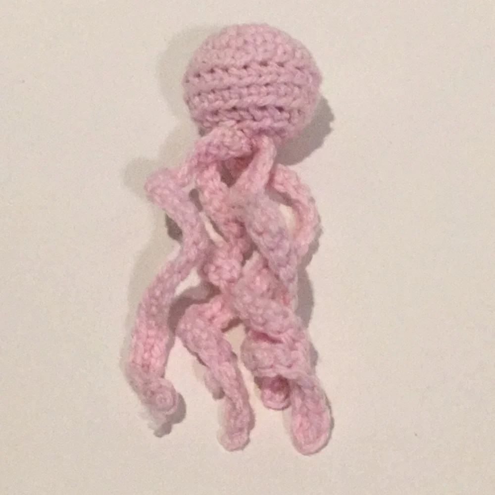 Crocheted Pink Handmade Jellyfish‎ Stuffed Animal